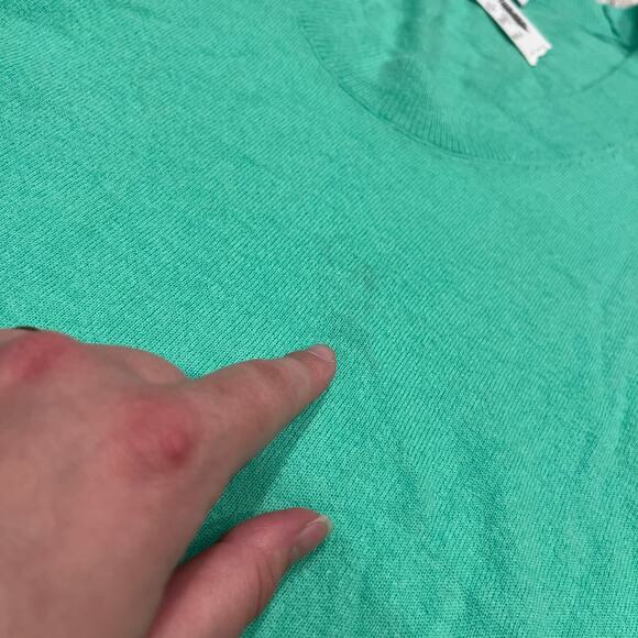 NWT Madewell Cashmere U Neck Pullover Sweater Sz S Bright Lime Quiet Luxury - Picture 5 of 6